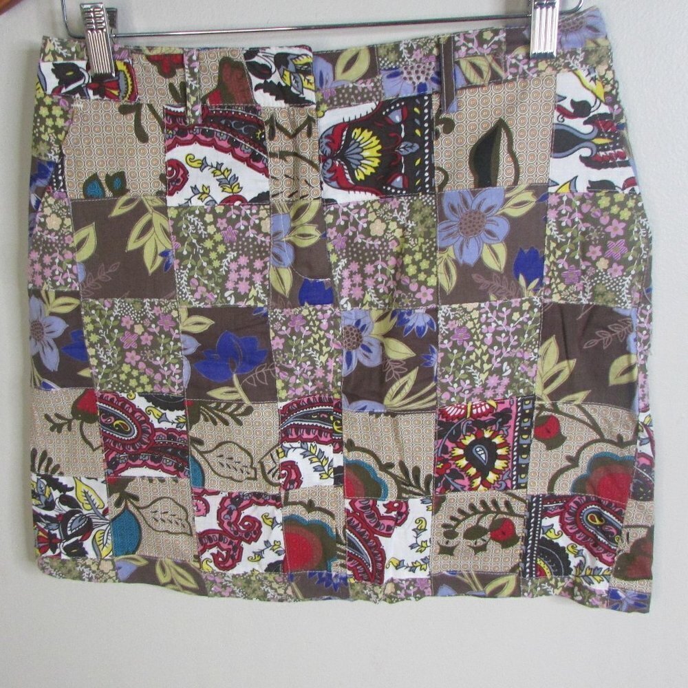 Larry Levine Petite Skirt 6P Patchwork Pattern